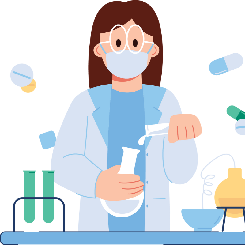 imagen animación con mujer investigadora